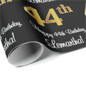 44誕生日:エレガント豪華なフェイク金ゴールドルック# ラッピングペーパー (ロールコーナー)