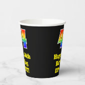 44誕生日:カラフル、おもしろい、エキサイティング、虹44 紙コップ (左)