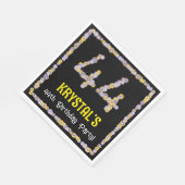 44誕生日:フローラ花数名前をカスタムする スタンダードランチョンナプキン (角)