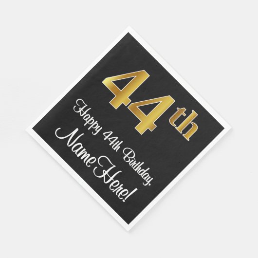 44誕生日~ラグジュアリーエレガントなフェイク金ゴールドルック# スタンダードランチョンナプキン (角)