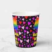 44誕生日:愛するハートパターン、虹44 紙コップ (左)