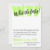 440パーソナライズされた歳の誕生日おもしろい 招待状 (正面)