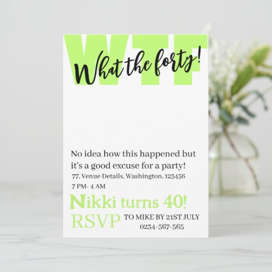 440パーソナライズされた歳の誕生日おもしろい 招待状 (スタンド正面)