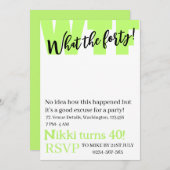 440パーソナライズされた歳の誕生日おもしろい 招待状 (正面/裏面)