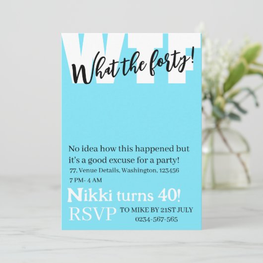 440パーソナライズされた歳の誕生日おもしろい 招待状 (スタンド正面)