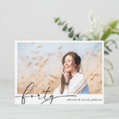 440モダンthミニマル Photo Birthday Party 招待状 (スタンド正面)