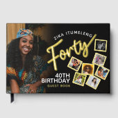 440歳の誕生日の写真ブラック・金ゴールド・ゲストブック ゲストブック (正面)