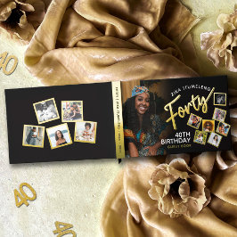 440歳の誕生日の写真ブラック・金ゴールド・ゲストブック ゲストブック