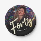 440歳の誕生日カスタム写真の金ゴールド ペーパープレート (正面)