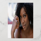 440歳の誕生日パーティー白と金ゴールドスクリプト 箔招待状 (裏面)