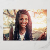 440歳の誕生日パーティー紫のアート金ゴールドスクリプト 箔招待状 (裏面)