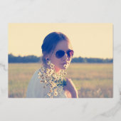 440歳の誕生日パーティー赤ピンクのアートスクリプト 箔招待状 (裏面)