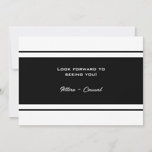 440歳モダンの誕生日と白黒 招待状 (裏面)