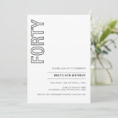 440歳モダンの誕生日パーティの招待状 招待状 (スタンド正面)