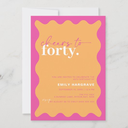 440歳鮮やかの誕生日パーティーへの応援 招待状 (正面)