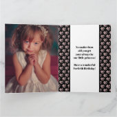 440th誕生日フォトスクリプトバラピンク カード (内部)