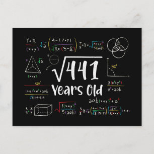 441 21誕生日21歳のギフトの平方根 シーズンポストカード
