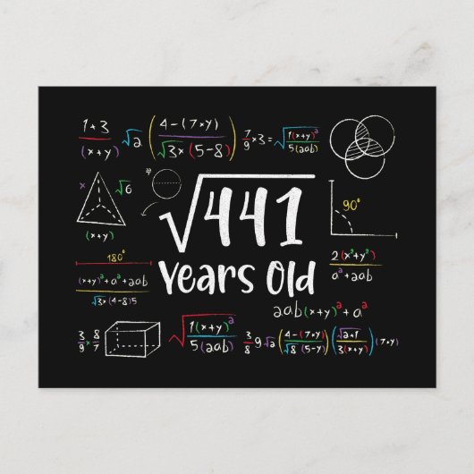 441 21誕生日21歳のギフトの平方根 シーズンポストカード (正面)