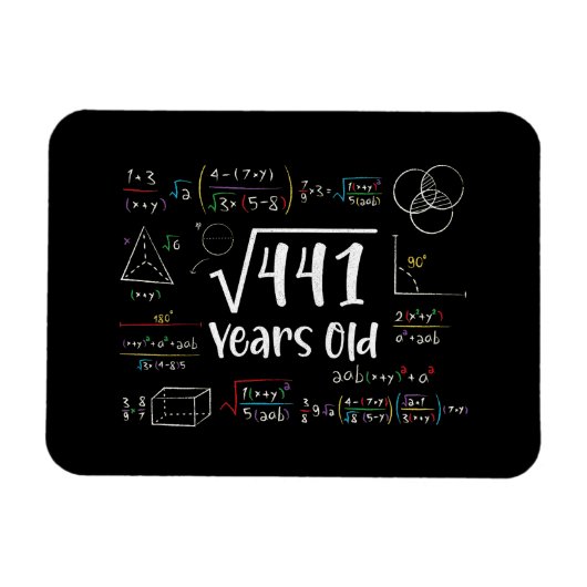 441 21誕生日21歳のギフトの平方根 マグネット (横)