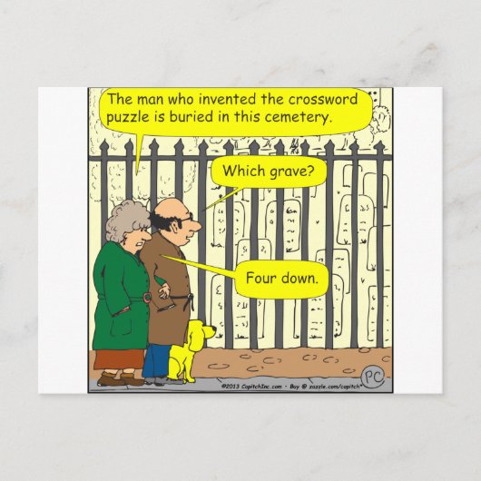 442クロスワード発明者はどこに埋葬された? ポストカード (正面)