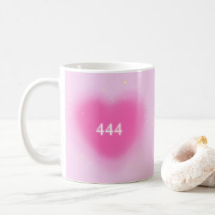 444ピンクモダンハート審美天使の番号 コーヒーマグカップ