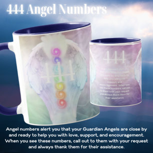 444 Angel Numbers Chakra Angels Wings Coffee Mug マグカップ