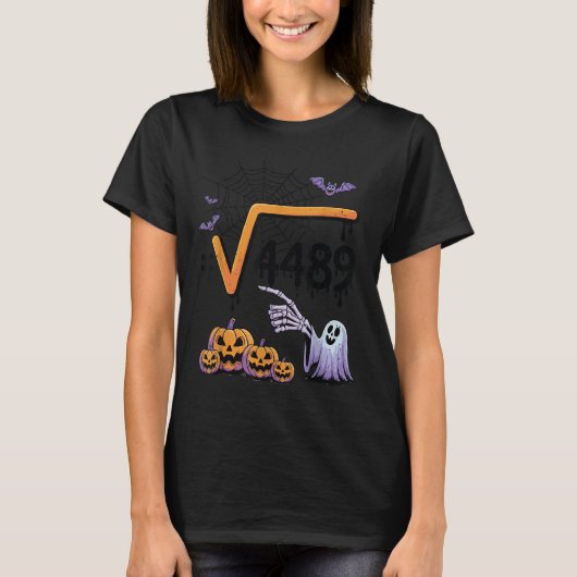4489の平方根67 数学教師 ハロウィンコスチューム Tシャツ (正面)