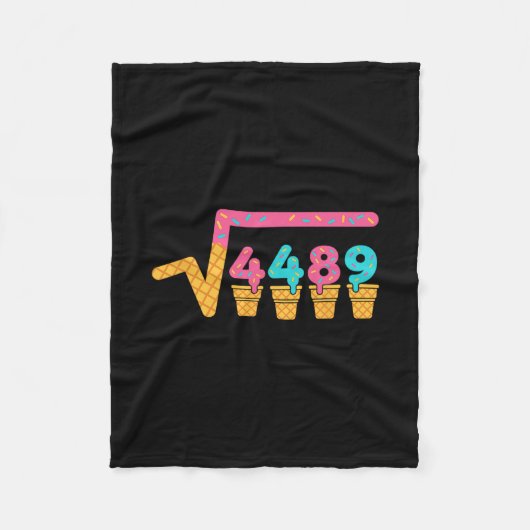 4489の平方根 アイスクリーム ドリップ ミーム スラング 67 6 フリースブランケット (正面)