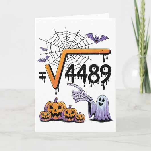 4489 Square Root 67 Math Teacher Halloween Costume カード (正面)
