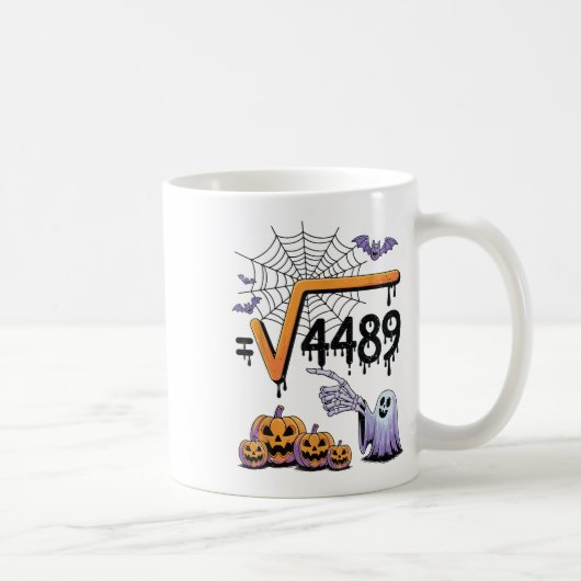 4489 Square Root 67 Math Teacher Halloween Costume コーヒーマグカップ (右)
