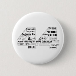44: オバマの就任式の見出しのコラージュボタン 缶バッジ