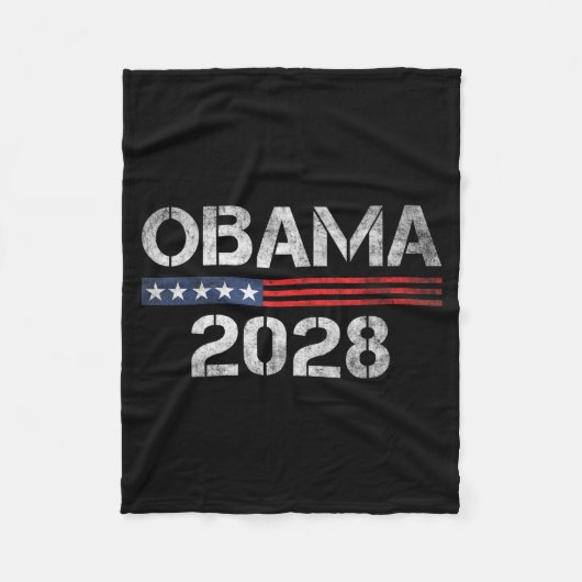 44-48 オバマ大統領 '28 2028 独立記念日 フリースブランケット (正面)