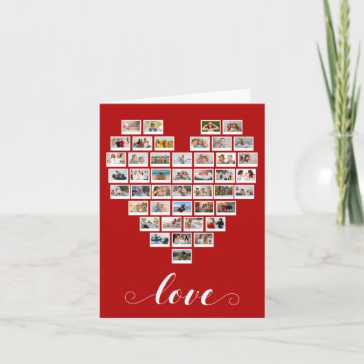 44 Photo Collage Love Instant Camera Film Heart No ノートカード (正面)