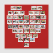 44 Photo Collage Red Heart Magnetic Card (正面)