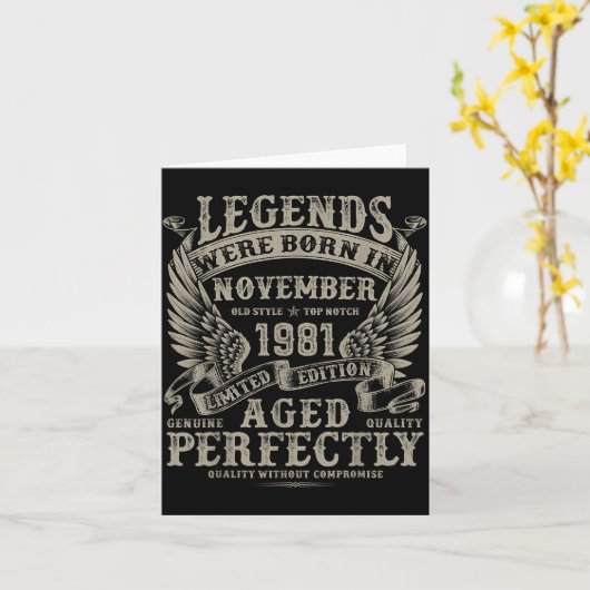 44 Year Old Birthday For Men November 1981 Bday カード (黄色い花)