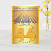 44 Year Sober Anniversary | Golden Ray 12 Step カード (黄色い花)