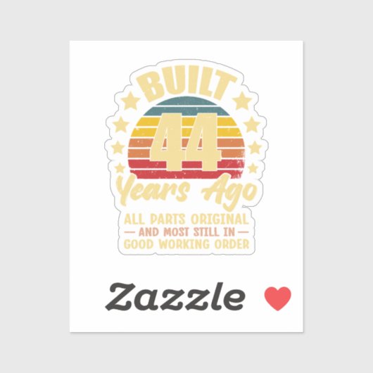 44 Years Ago All Parts Original 44th Birthday  シール (シート)