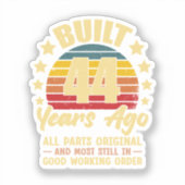 44 Years Ago All Parts Original 44th Birthday  シール (正面)
