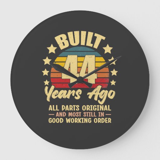 44 Years Ago All Parts Original 44th Birthday  ラージ壁時計 (正面)