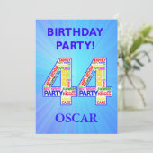 44th誕生日パーティーの招待状の名前の追加 招待状 (スタンド正面)