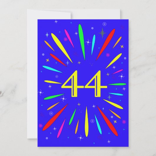 44th誕生日パーティーの招待状の爆発 招待状 (正面)