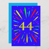 44th誕生日パーティーの招待状の爆発 招待状 (正面/裏面)