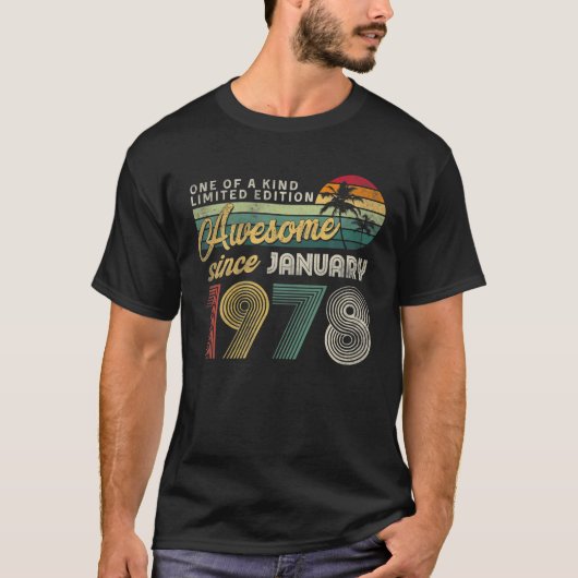 44th誕生日1978年1月Decoration Men Women 44 Tシャツ (正面)