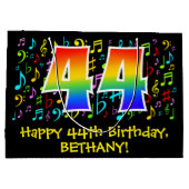 44th誕生日-カラフル音楽シンボル、レインボー44 ラージペーパーバッグ (裏面)