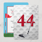 44th Birthday Golf Theme Party 招待状 (正面/裏面)