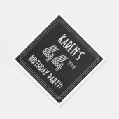 44th Birthday Party:アールデコスタイル+名前をカスタムする スタンダードランチョンナプキン (角)