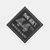 44th Birthday Party:アールデコスタイル+名前をカスタムする スタンダードランチョンナプキン (角)