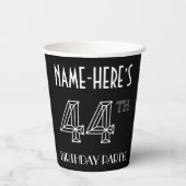 44th Birthday Party:アールデコスタイル+名前をカスタムする 紙コップ (裏面)