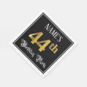 44th Birthday Party – スクリプファンシート、フェイク金ゴールド・ルック スタンダードランチョンナプキン (角)