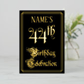 44th Birthday Party – スクリプファンシート&名前をカスタムする 箔招待状 (立ち正面)